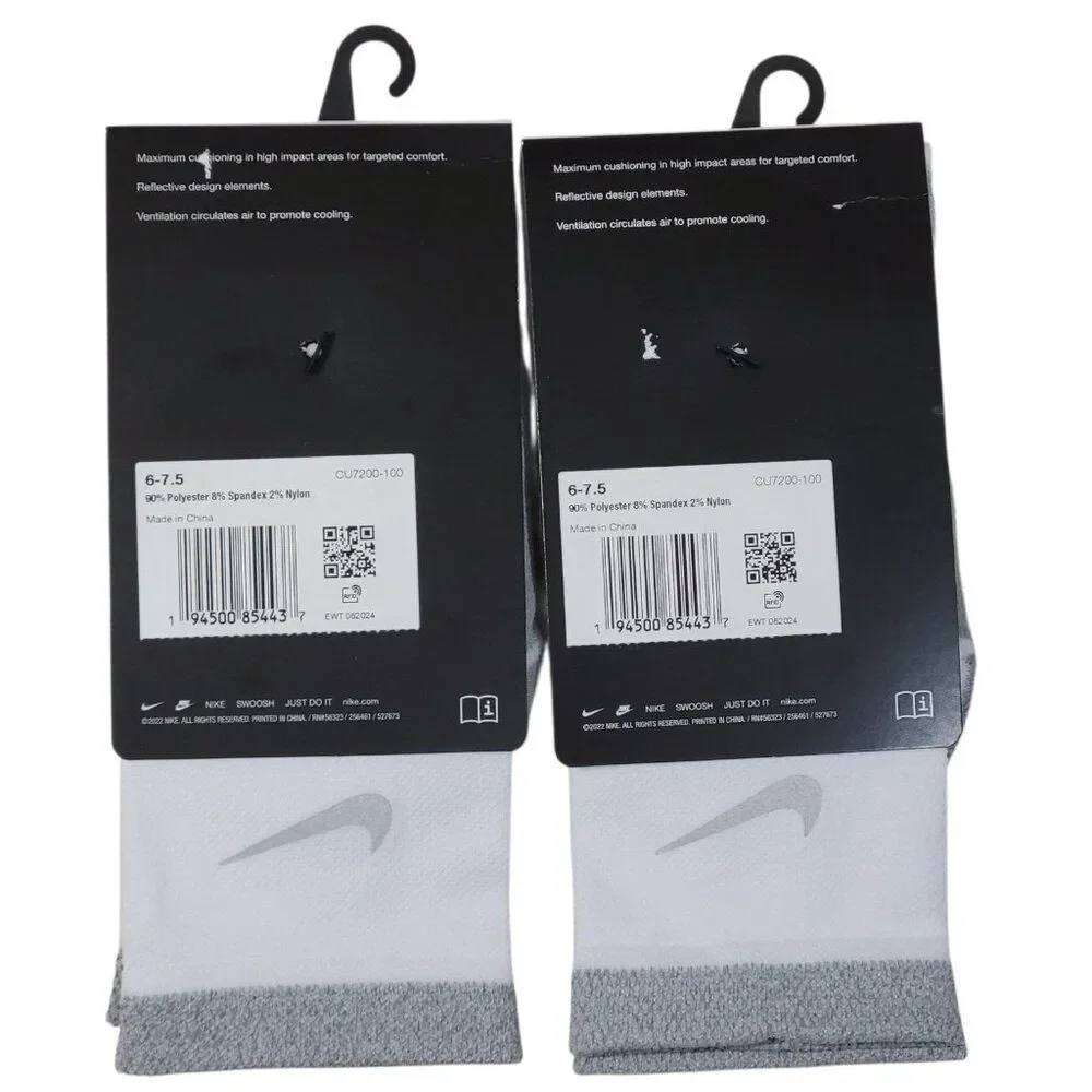 Nike Spark Cushioned‎ Running Crew Socks Women 7.5-9 Men 6-7.5 Reflective 2 Pair - Picture 6 of 7